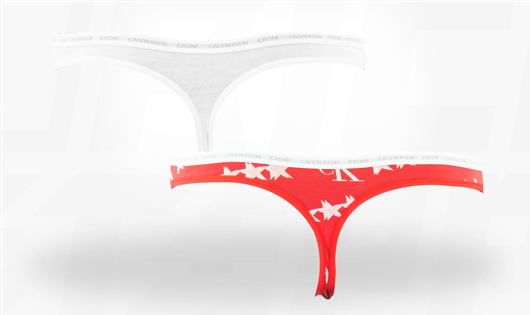 Calvin Klien CK One White Red Star Thongs